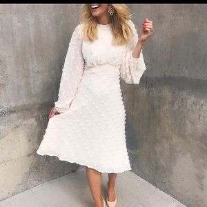 Chicwish Cotton Candy Sheer Dress in Cream